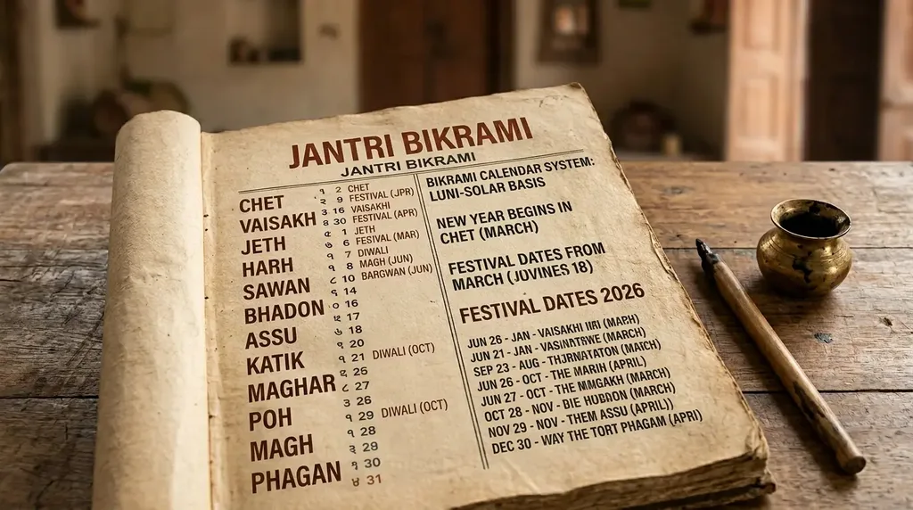 'Bikrami Calendar Punjabi Desi Months 2026
